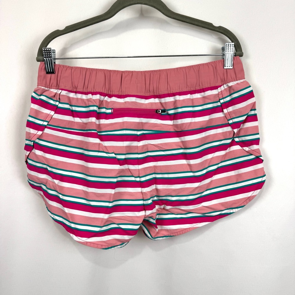 NEW The North Face Women’s Sz M Nylon Water Shorts Swimwear Striped Pink Unlined - Picture 4 of 11